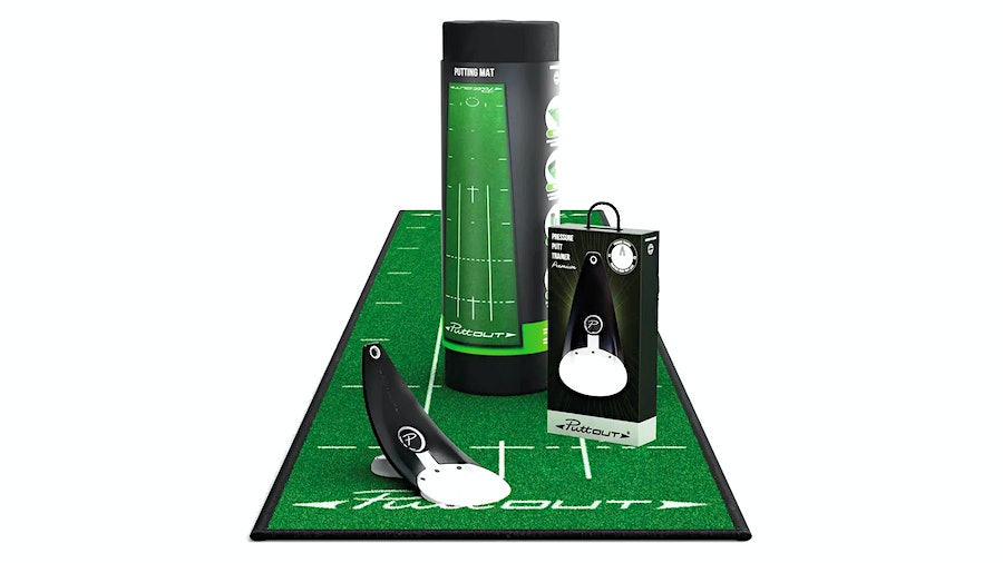 PuttOut Putting Mat and Trainer Bundle